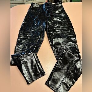 SPANX Black Faux Leather leggings. EUC